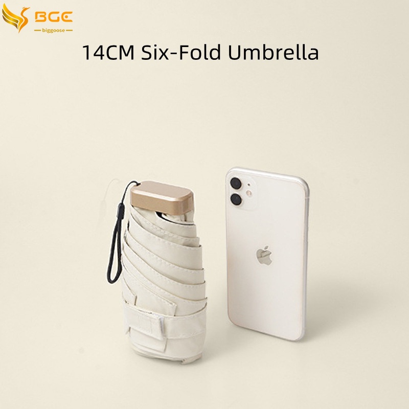 【Fast Delivery】New 14cm Mini sunny umbrella, black glue pocket umbrella