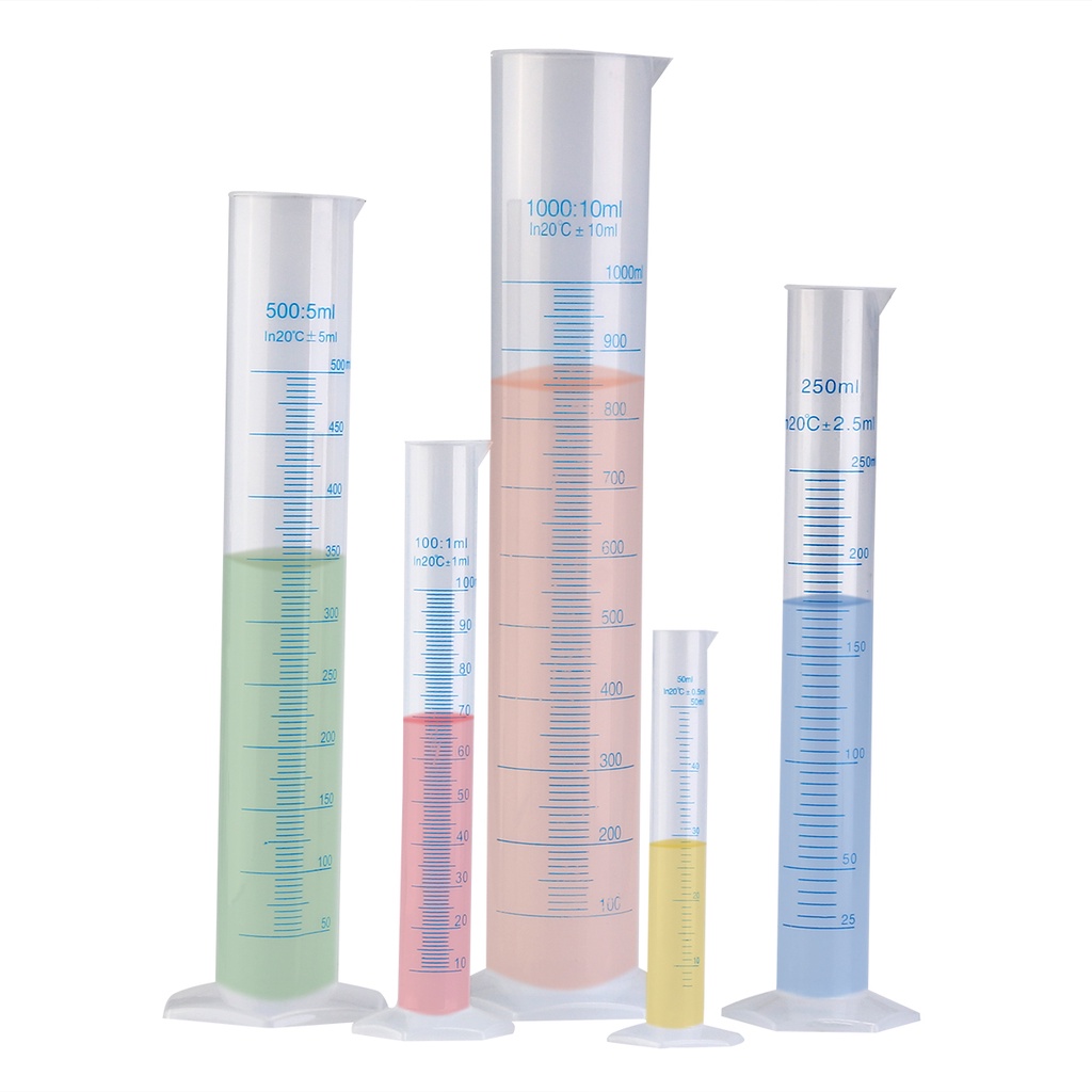 10ml500ml Plastic Measuring Cylinder Graduated Cylinders Lab Supplies