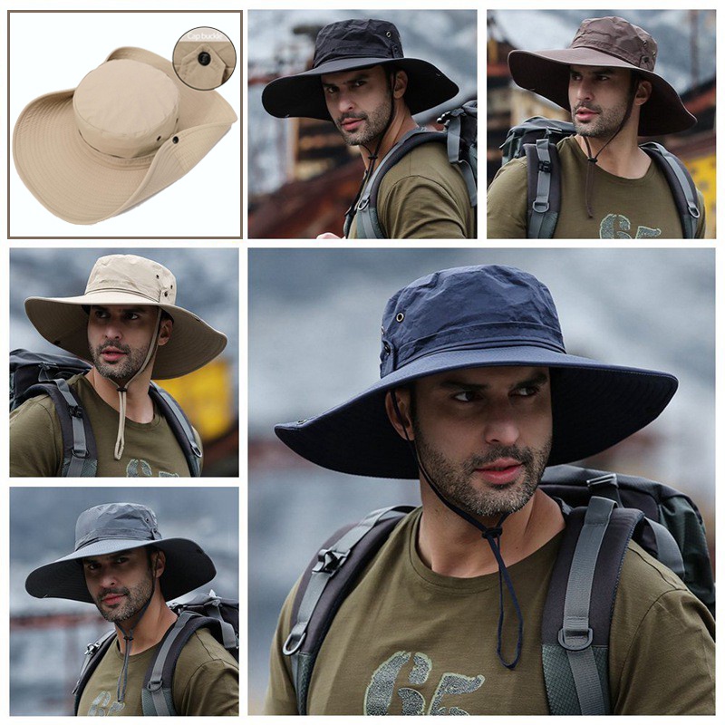 Crosail Waterproof Bucket Hat Wide Brim Cowboy hat for men Outdoor ...
