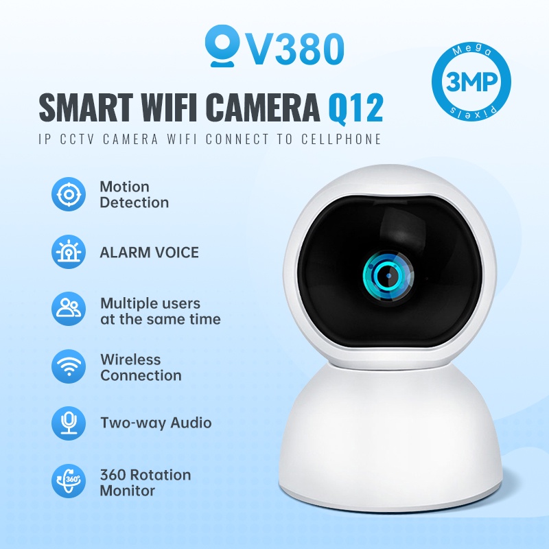 V380 Q12 CCTV Camera Connect To Phone 3MP Smart Security Surveillance