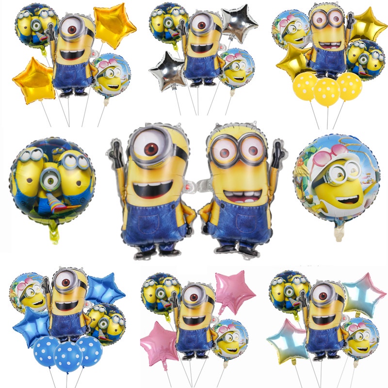 Minions Theme Party Cartoon Balloons Round Balloons Cartoon Theme ...