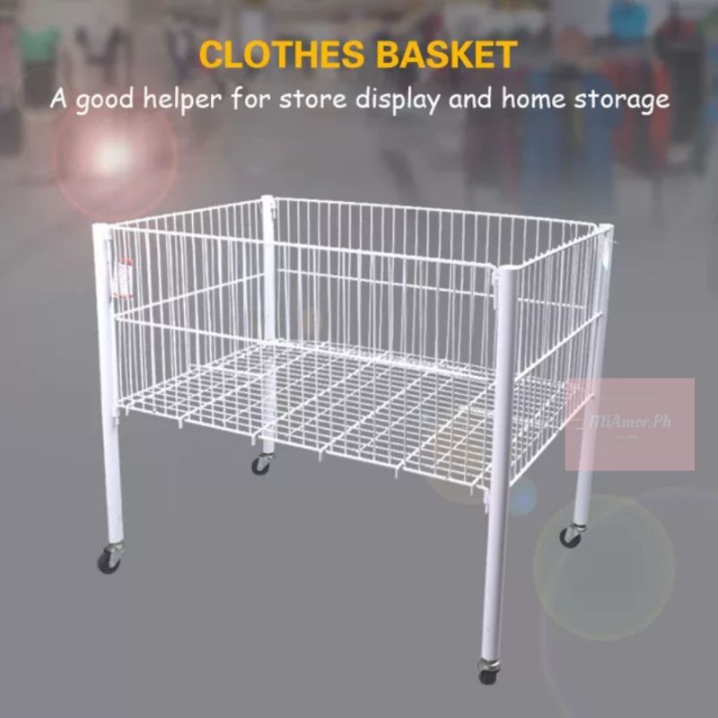 (HeavyDuty) Adjustable Bargain Rack Merchandise Cart Clothes Storage