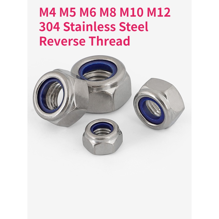 M4 M5 M6 M8 M10 M12 304 Stainless Steel Reverse Thread Hex Lock Nut Left Tooth Nuts Self Locking 1544