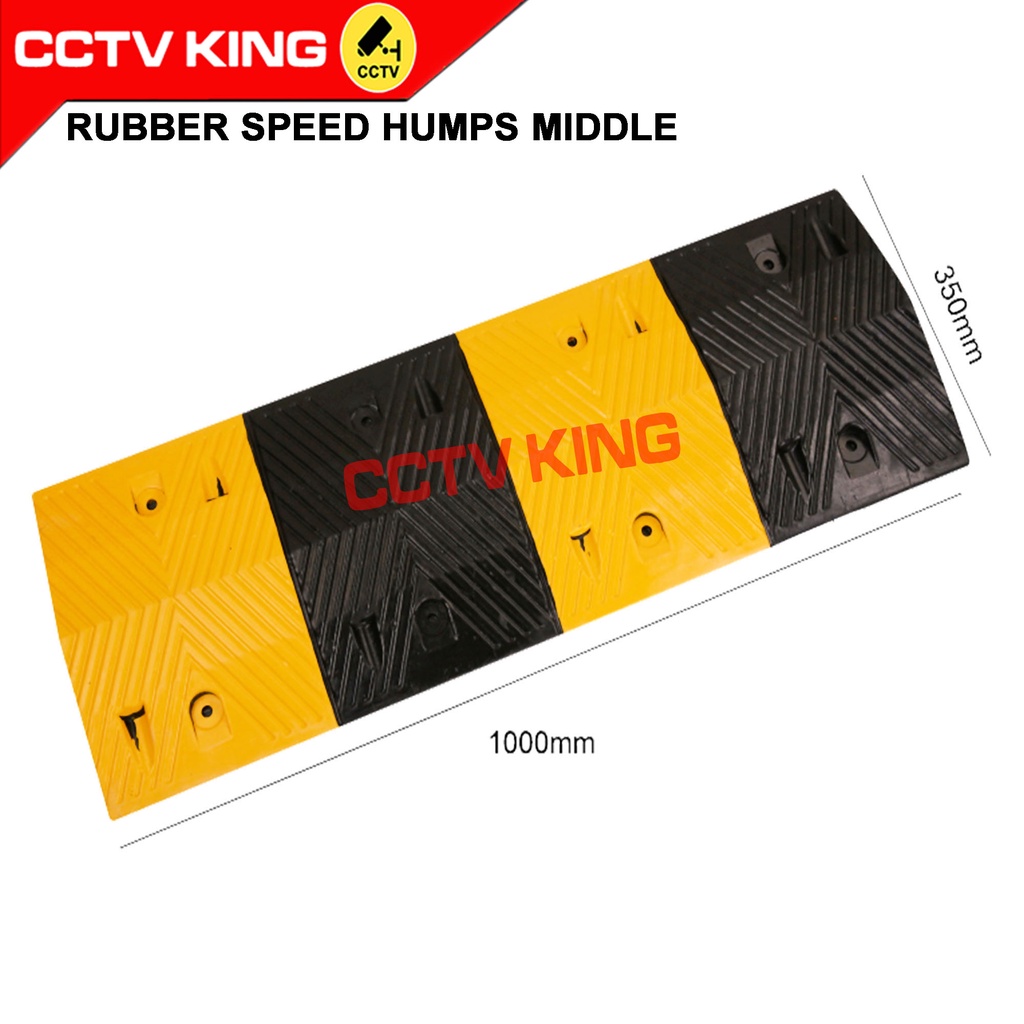 Rubber speed humps middle hump Rubber Driveway Speed Bump Ramp 1 meter