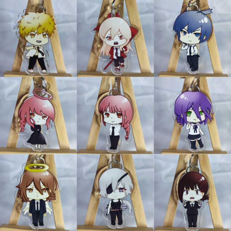 Chainsaw Man Acrylic Keychains Charms Merch | Denji Makima Aki Power ...