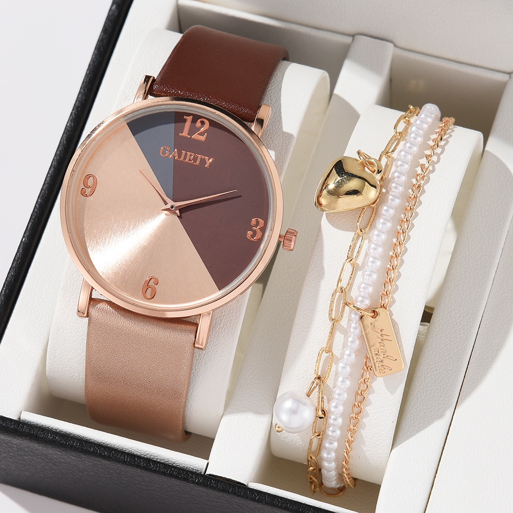 Ladies watch twocolor simple belt women's watch gift student wild