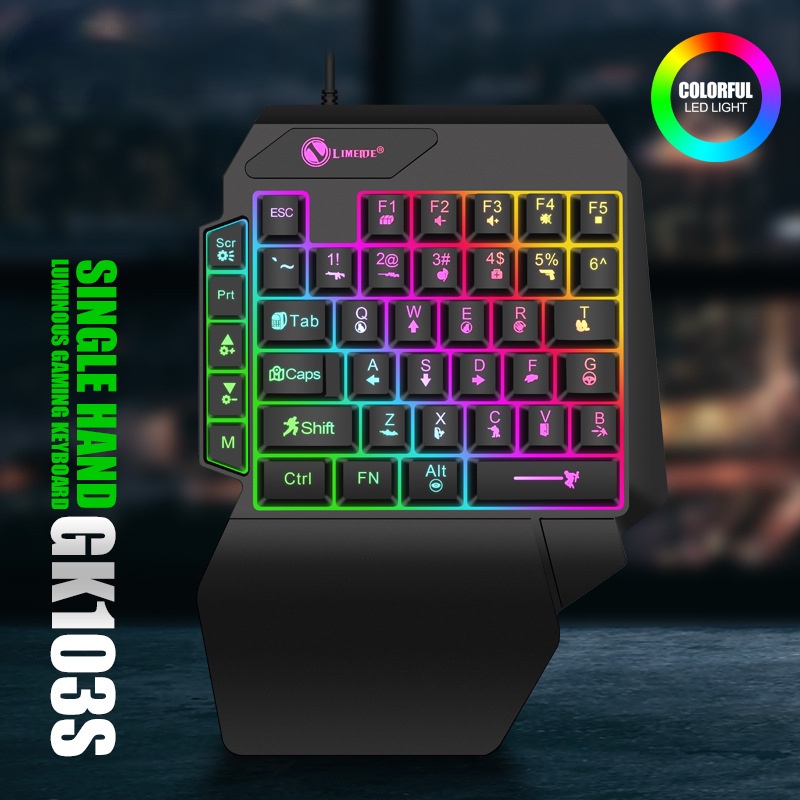 40 Keys One Hand Gaming Keyboard Wired Gaming Keypad with LED Backlight
