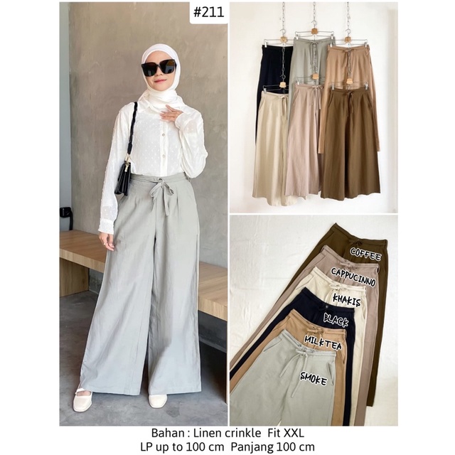 Linen Crinkle Pants 211 Jakarta made Shopee Philippines