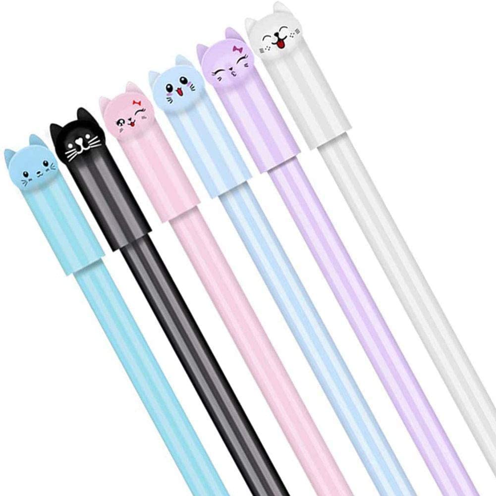 Cute Cat Pen 0.5 mm Gel Kawaii Pens Black Ball Point Japanese Pens for ...