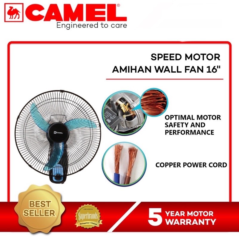 Camel Wall Fan Amihan Series WRF-1602C 16 inches (assorted color ...