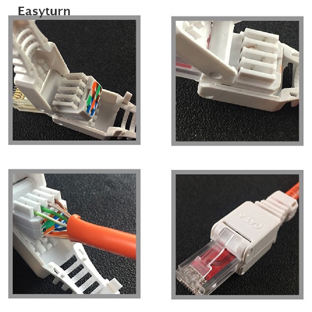 Easyturn White RJ45 Toolless Connector No Crimp Connectors CCTV