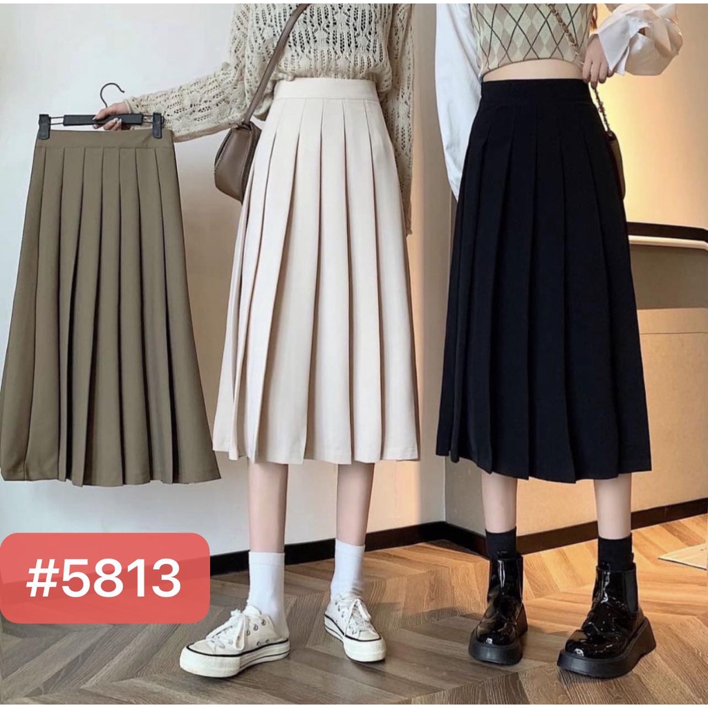 Pleated bangkok Midi Skirt 5813 | Shopee Philippines