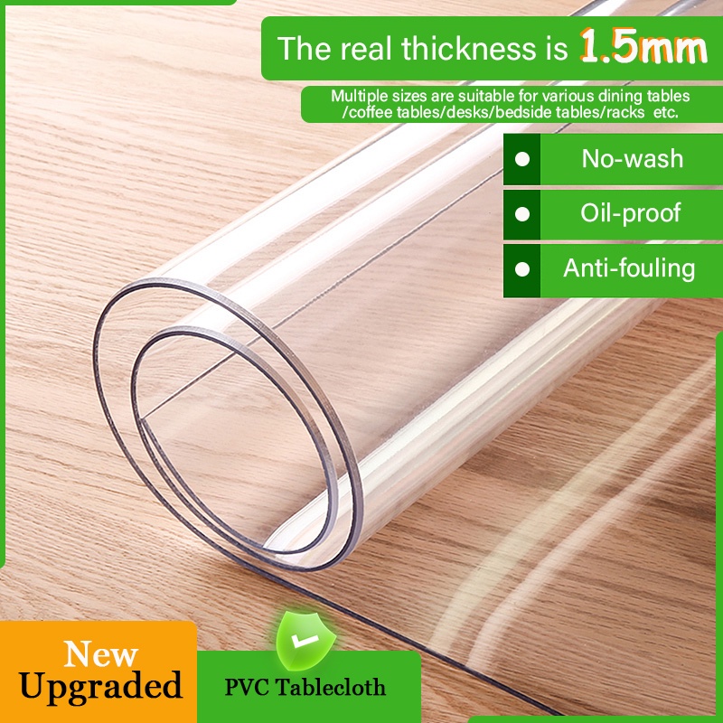 1.5mm Thickness Transparent PVC Table Cloths Plastic Table Cover