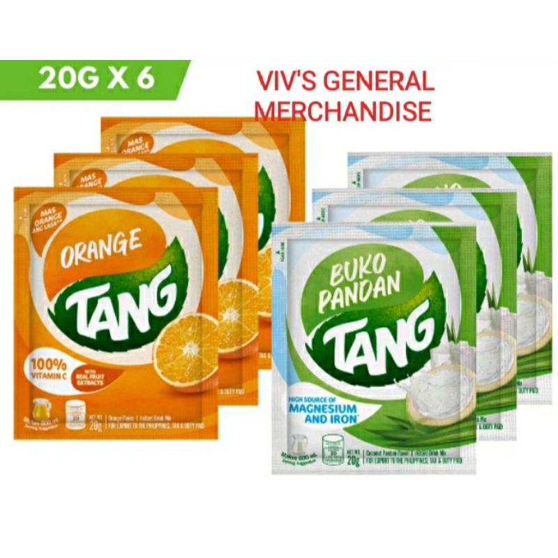 Tang Orange and Buko Pandan ( 20g x 6 sachets ) | Shopee Philippines