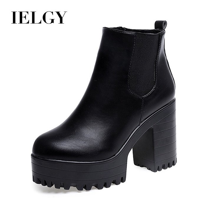 IELGY Women Boots Round Head Platform Thick Heel Martin | Shopee ...