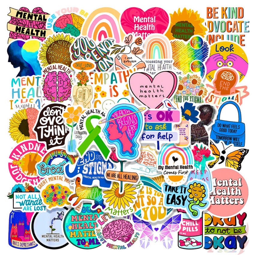 Mental Health Awareness Slang Series 03 Stickers 50Pcs/Set DIY Fashion ...