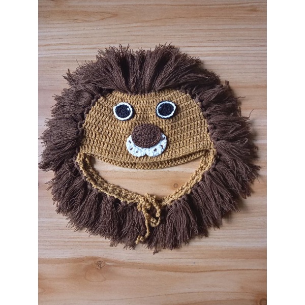 Crochet Lion hat with lion face lion hat for baby boy costume for baby