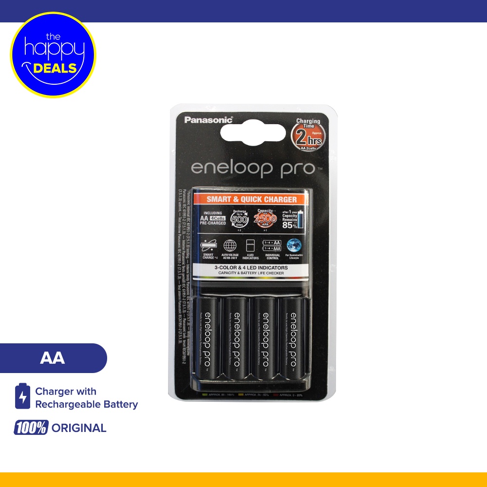 Eneloop Pro Smart And Quick Charger Bq Cc55e With 4pcs Eneloop Pro Aa