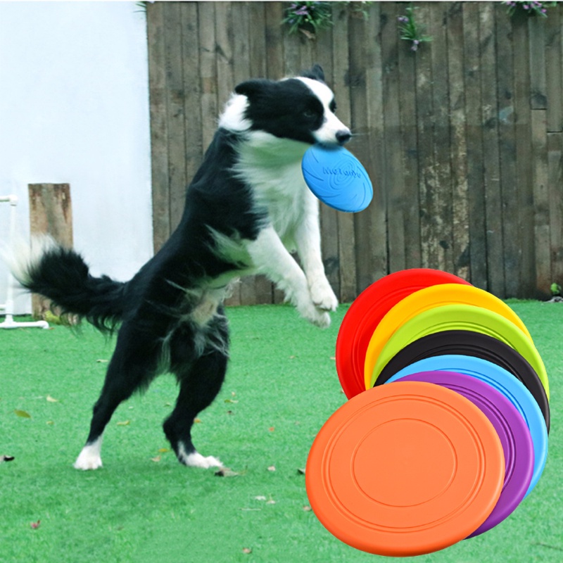 Pet Dog Toys Games Flying Disc Interactive Training Saucer for Medium Small  Breed Dogs Chewing soft Silicone Plate Toy Accessories