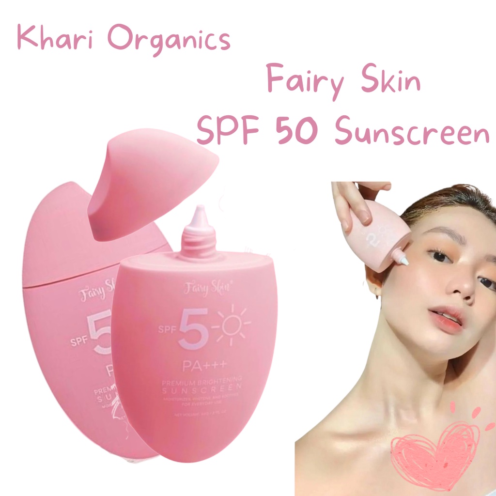 FairySkin Sunscreen Premium Brightening Sunscreen SPF50 with FREEBIE