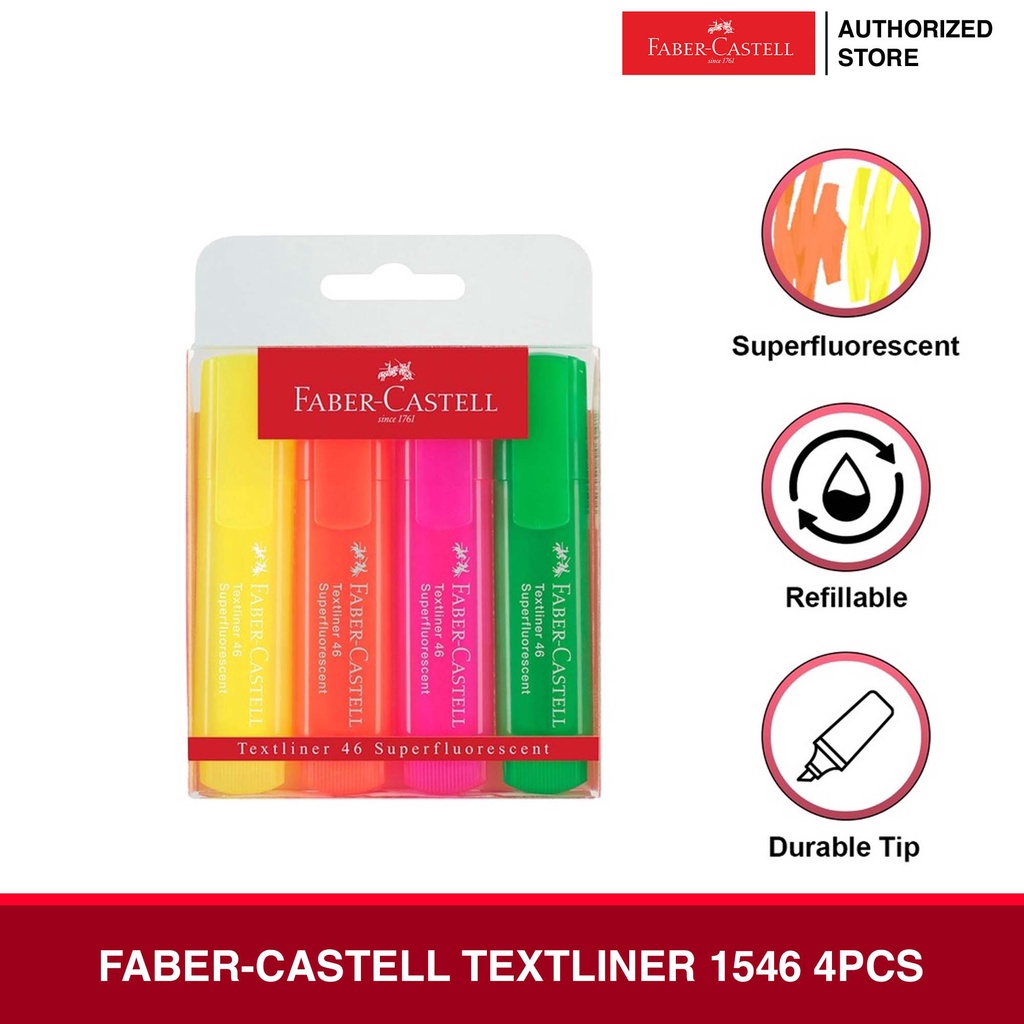 Faber-Castell Textliner 1546 4pcs [4604] | Shopee Philippines