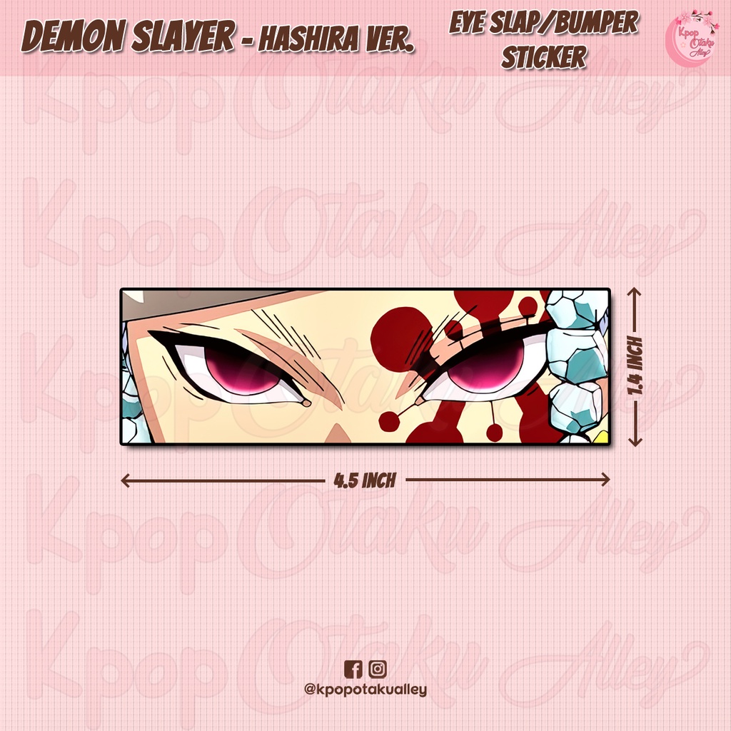 Demon Slayer Hashira ver. Eye Slap / Bumper Laminated Vinyl Sticker