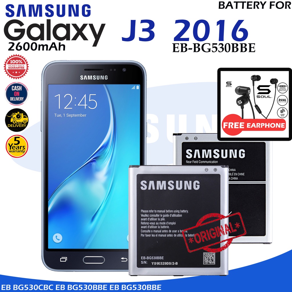 Samsung Galaxy J3 2016 Battery Model Eb Bg530bbecbcbbe 100original