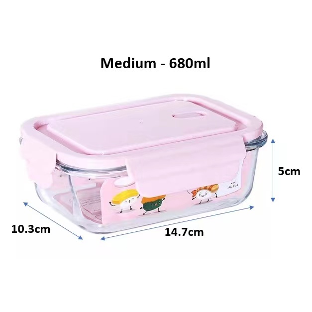 Glass Crisper Airtight Food Keeper Leakproof Microwavable Oven Safe ...