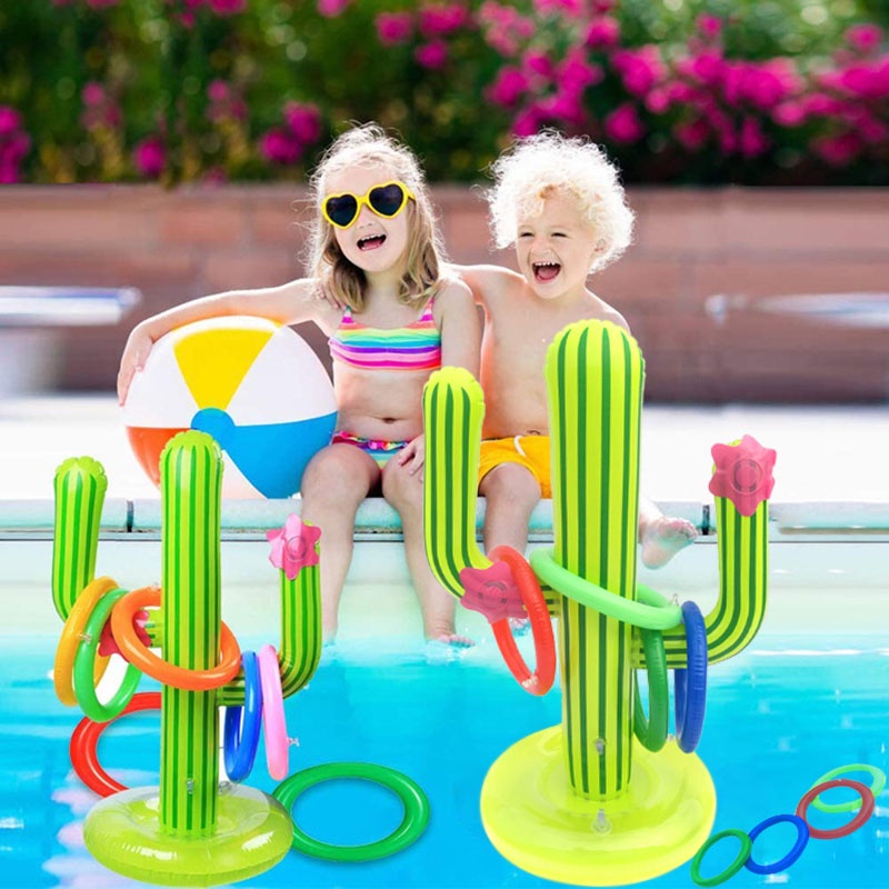 PVC inflatable cactus throwing circle toy children's intellectual game ...