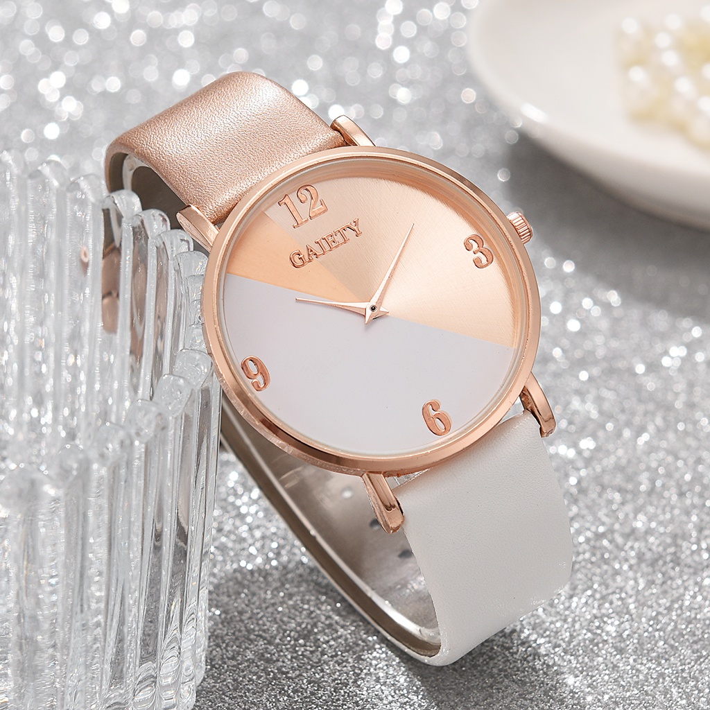 Ladies watch twocolor simple belt women's watch gift student wild