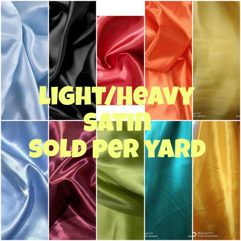 LIGHT&HEAVY SATIN Elegant quality satin sold per yard 60width | Shopee ...