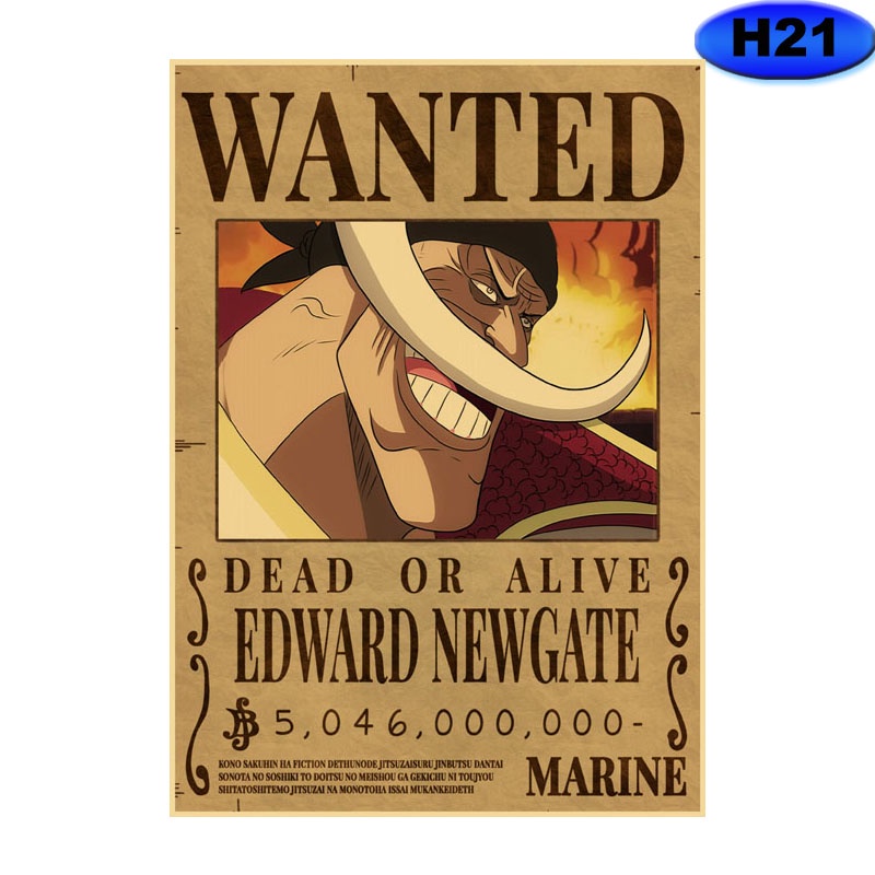 Retro Kraft Paper One Piece Wanted Posters Anime Luffy Paintings on The ...