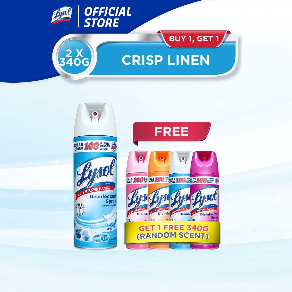 Lysol Disinfectant Spray Crisp Linen Random Scent B1g1 340g Shopee Philippines 5417