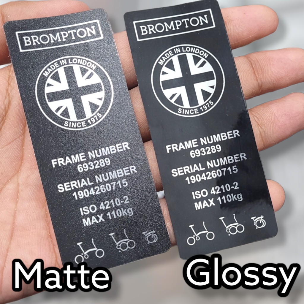 Brompton Premium Serial Number decal Sticker Waterproof Bike ...