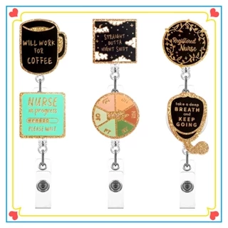 I Must Go, I'm on The Night Shift Retractable ID Badge Holder Badge Reel  with Clip Name Card Holder, Perfect for Office Workers, Doctors, Nurses