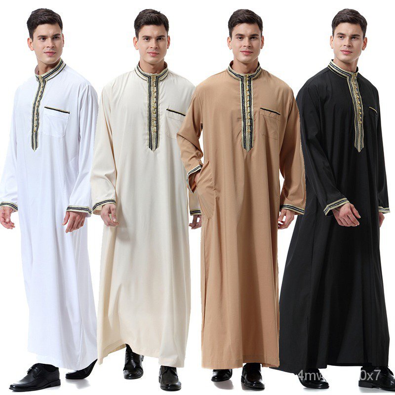 2020 Fashion Jubba Thobe for man muslim Clothing Adult Dubai Kaftan ...