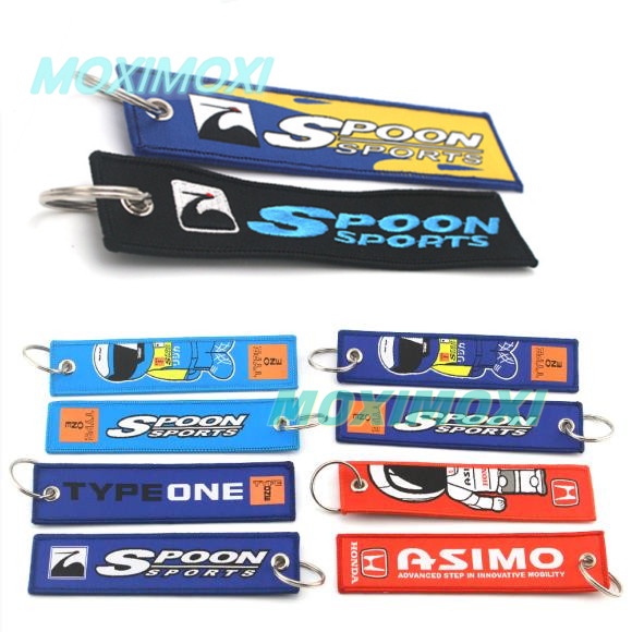 Spoon One JDM Style Sports Keychain Embroidery Key Tags Motorcycle ...