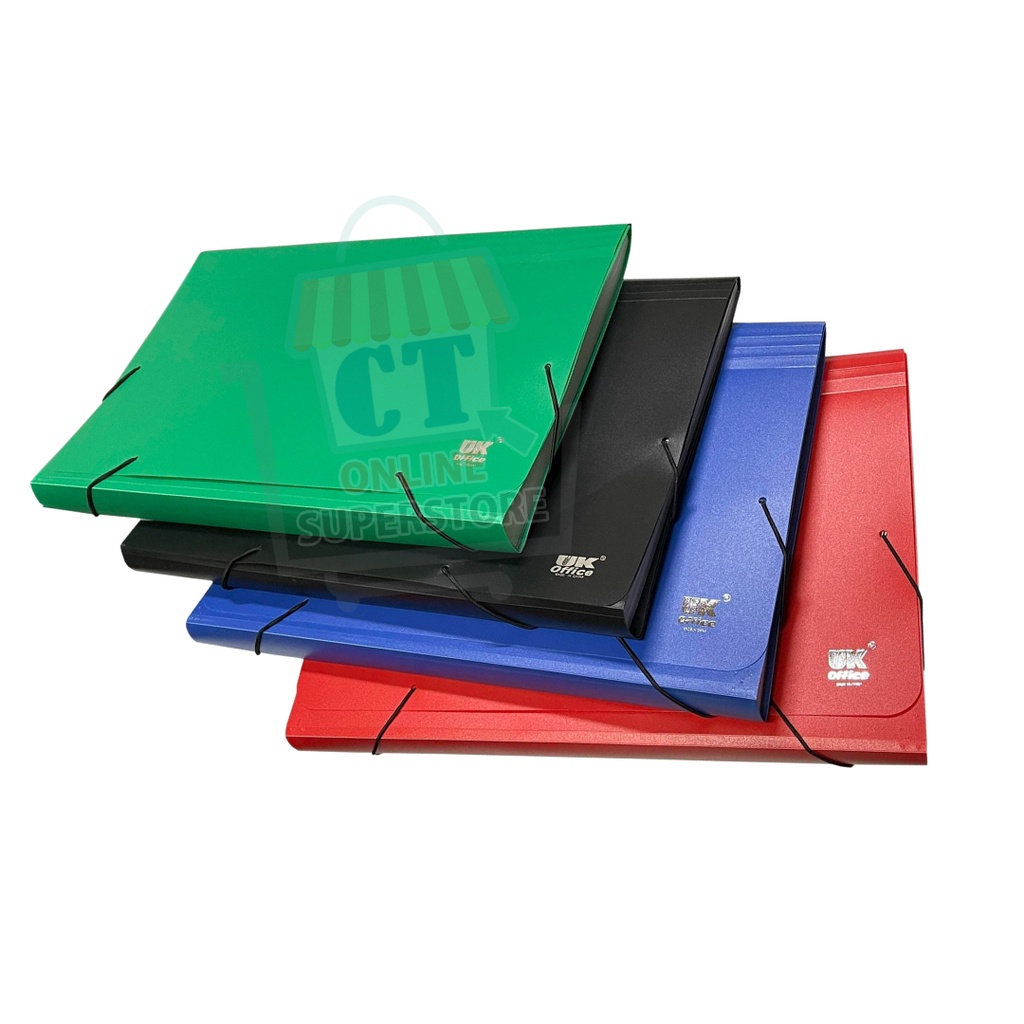 UK Office Plastic Expanding File Envelope with String 12 Pockets Long ...
