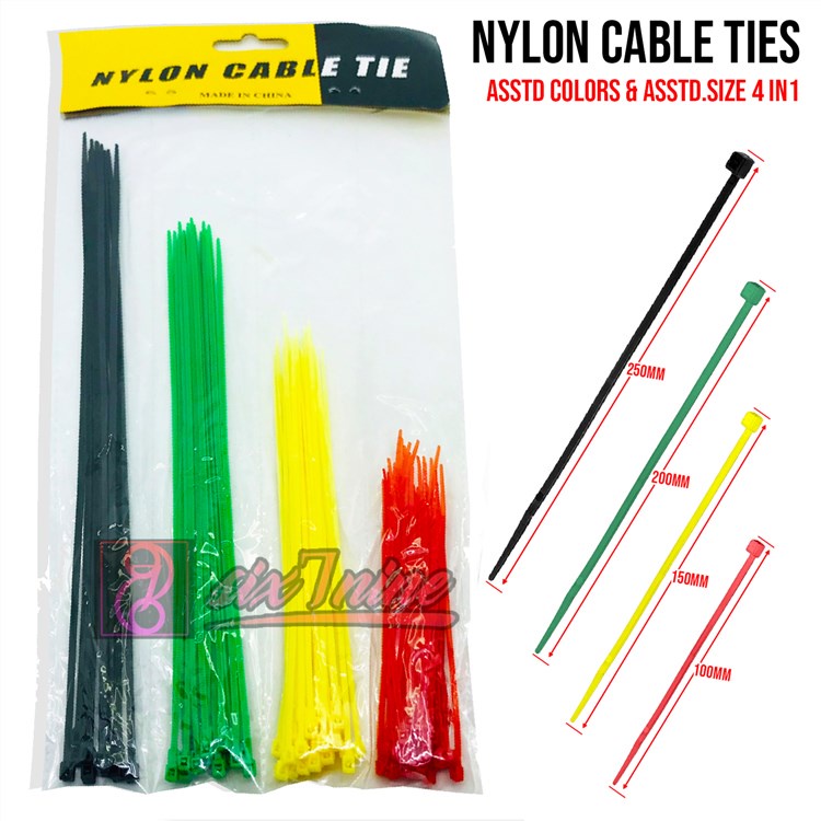 Nylon Cable Tie Zip Tie Assorted Colors & Size 4 IN 1 | Shopee Philippines
