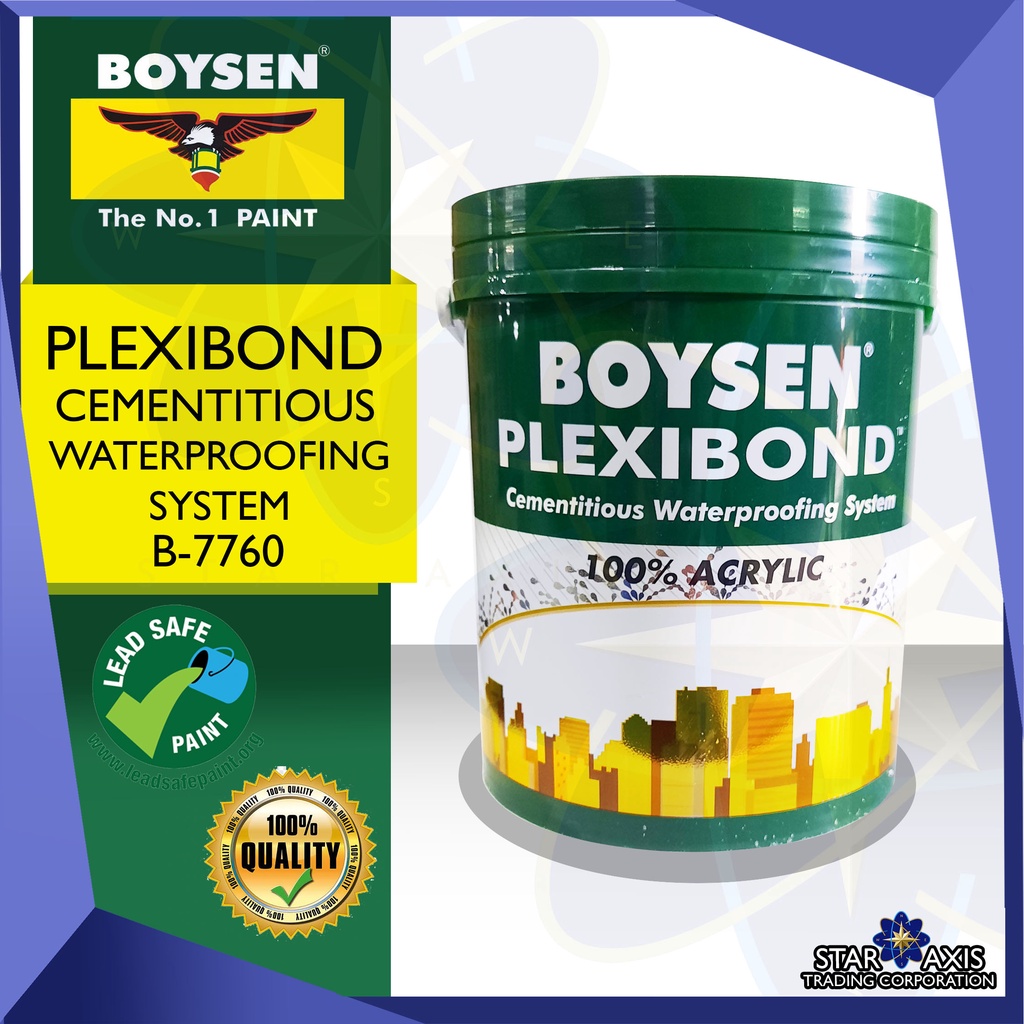 BOYSEN PLEXIBOND CEMENTITIOUS WATERPROOFING SYSTEM B-7760 4L | Shopee ...