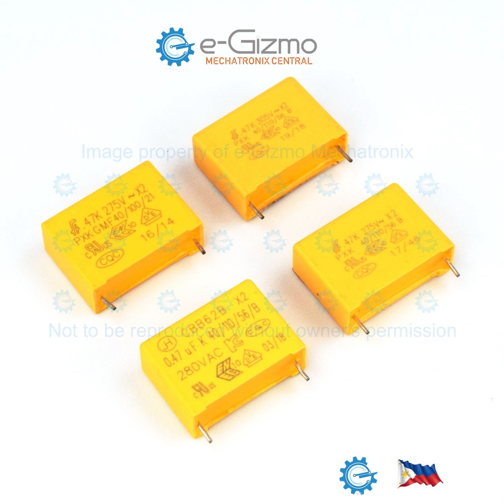 1pc 0.47uF u47 275305VAC MKP Class X2 AC Rated RFI Capacitors with