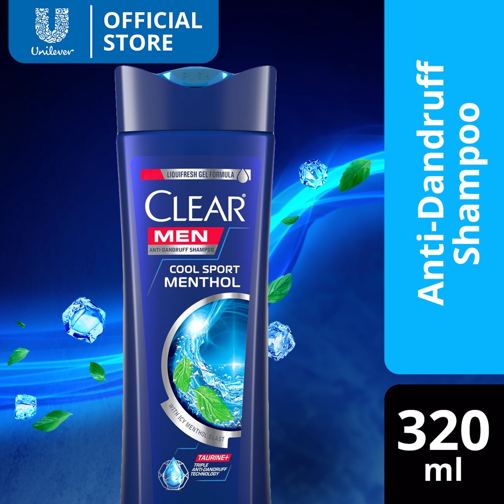 CLEAR Men Anti Dandruff Shampoo Cool Sport Menthol with Taurine and