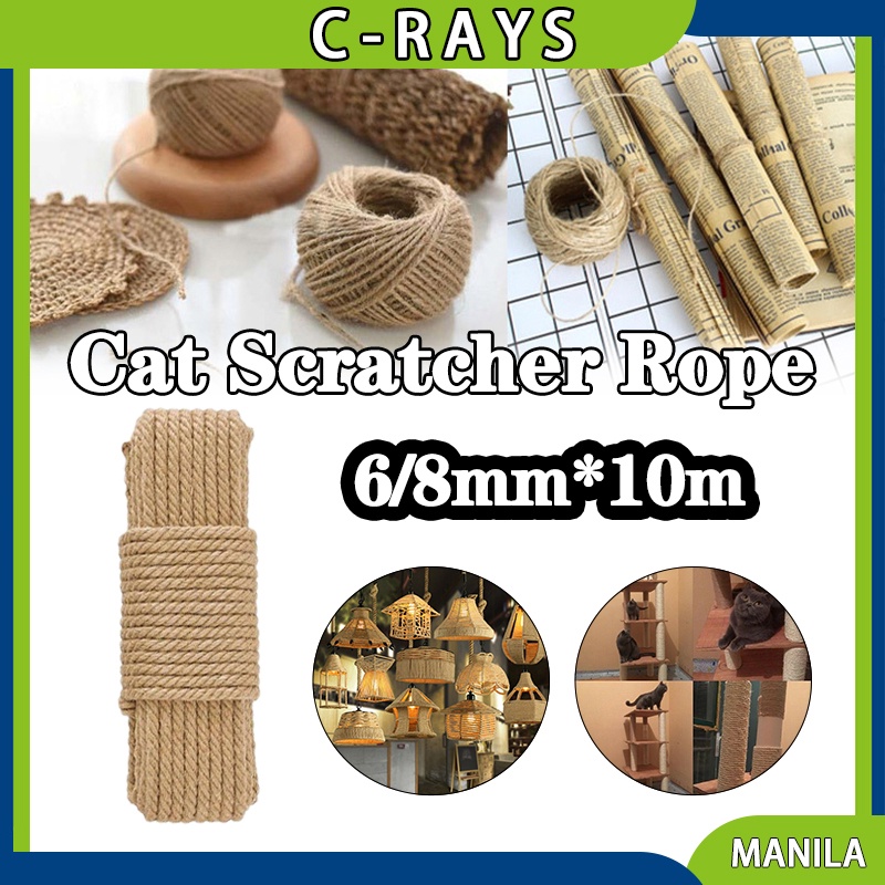 10m 6/8mm Cat Scratcher Rope Cat Tali Guni Hemp Rope Sisal Rope Replacement Shopee Philippines