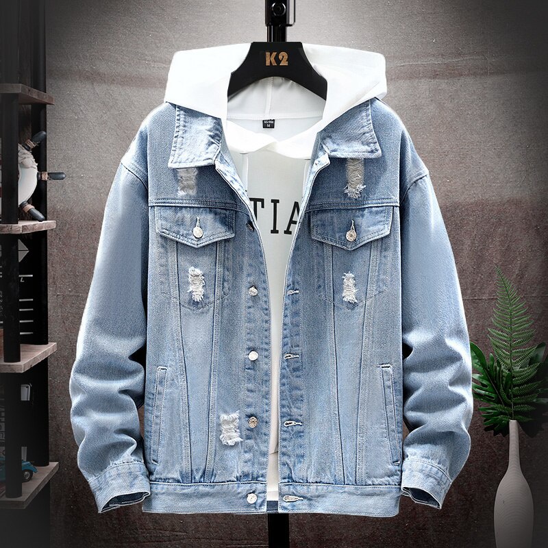 men hooded denim jacket - Best Prices and Online Promos - May 2023 | Shopee  Philippines