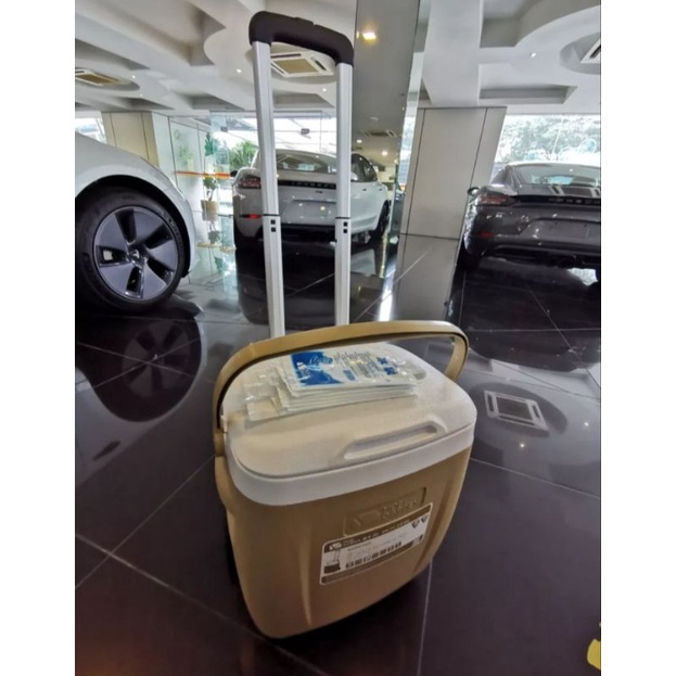 AESTHETIC WHEELED COOLER/ ICE BOX WITH HANDLE AND TROLLEY/ MOBI GARDEN ...