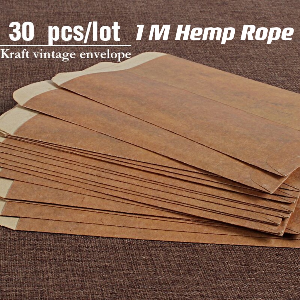 30 Pcs Vintage Kraft Envelopes Wedding Invited Postcard Cover Paper