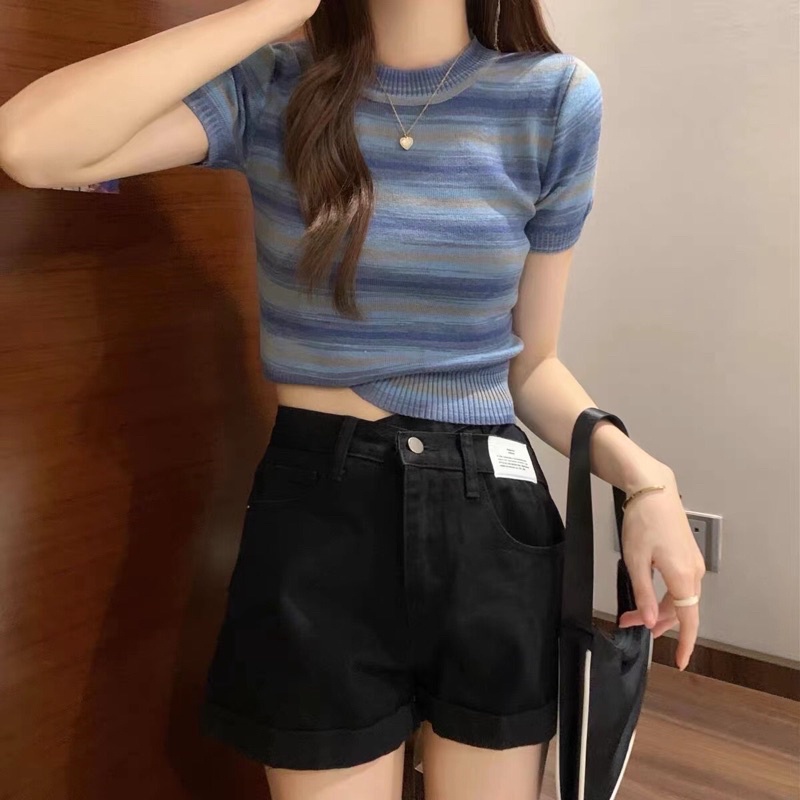 Eleven RRX Stripped Knitted Top# 70116 | Shopee Philippines