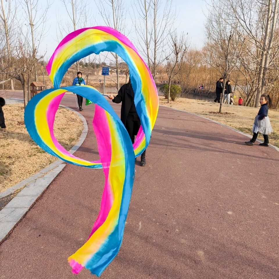 Douxi Square Long Thick Retractable Rod Fitness Ribbon Colorful Silk ...