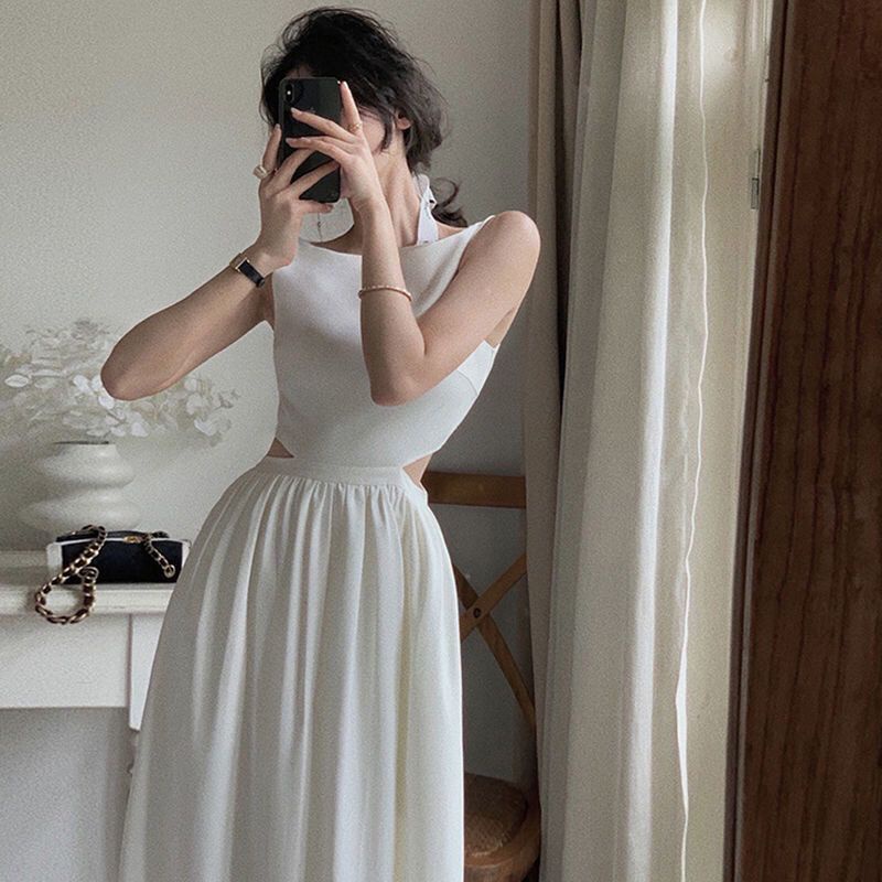 ∋ High-End Feeling Women's French Narrow-Waisted Slimmer Look Long ...