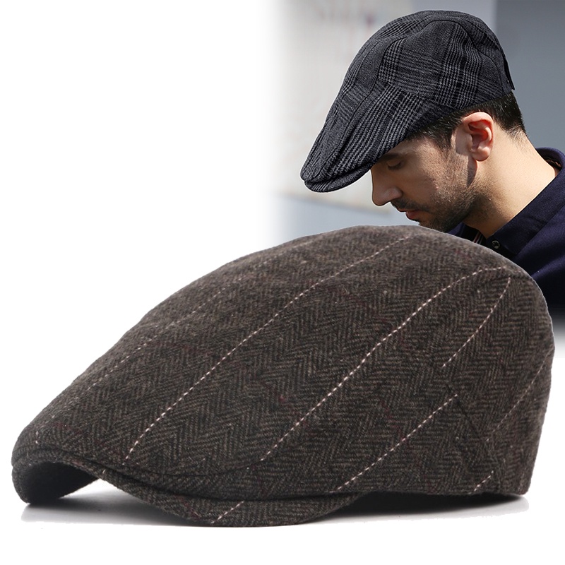 COD In stock ☁ Vintage Berets Men High Quality Autumn Winter Wool Hat ...